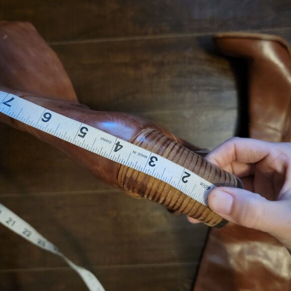NEW Free People Dakota Tall Boots Womens 7 Brown Distressed Leather Knee High - Picture 14 of 14